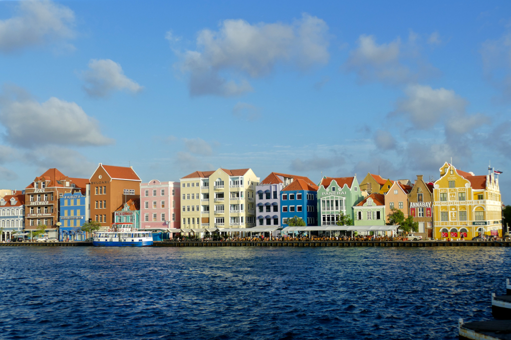 Old Dutch houses in Curacao,  illustrating the post on Island Hopping between Aruba Bonaire, and Curacao.