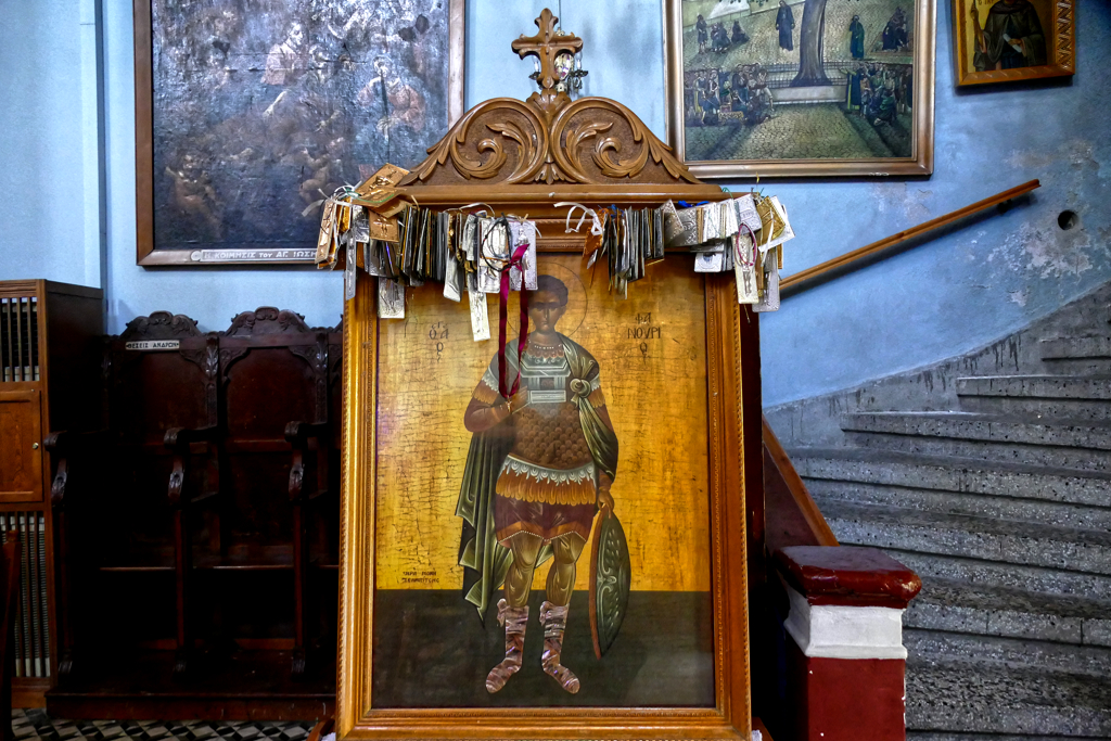 Icon of Saint Nicolas at the Saint Nicolas church in Chania.