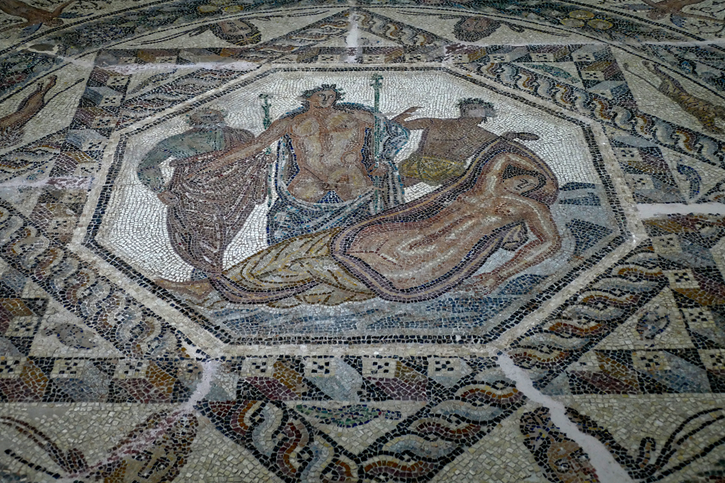 Floor mosaic at the Archeological Museum in Chania.