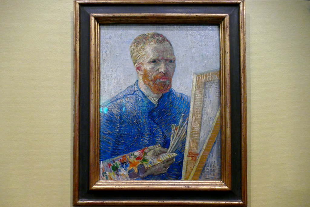 Self-portrait in front of an easel by Vincent Van Gogh