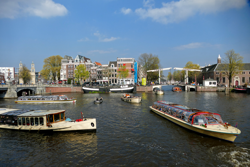 Boats on the Amstel in Front of the Brug 76.