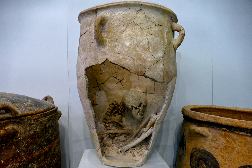Burial urn at the archeological museum in Heraklion.