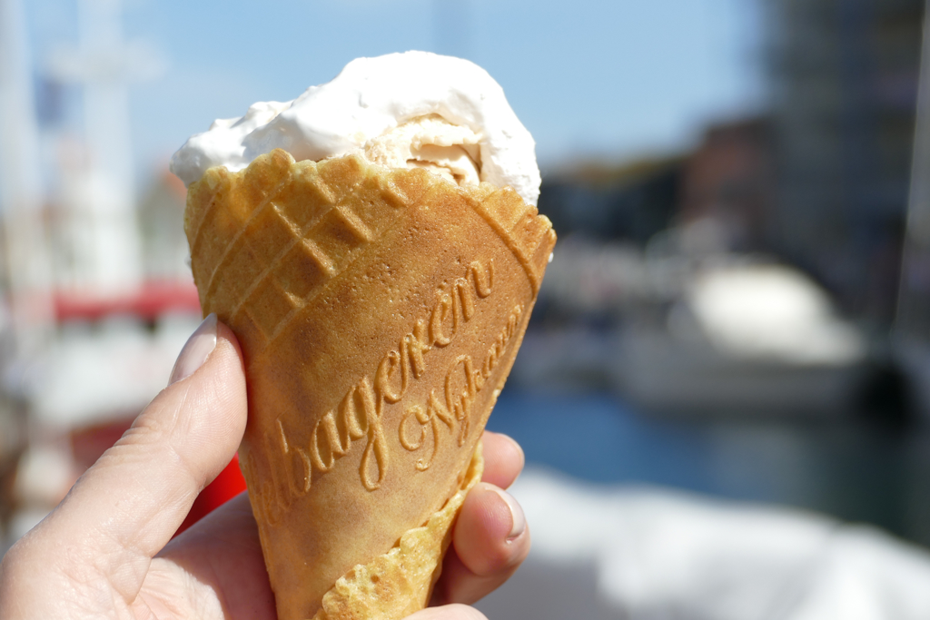 Danish ice cream from Vaffelbageren at Nyhavn in Copenhagen.