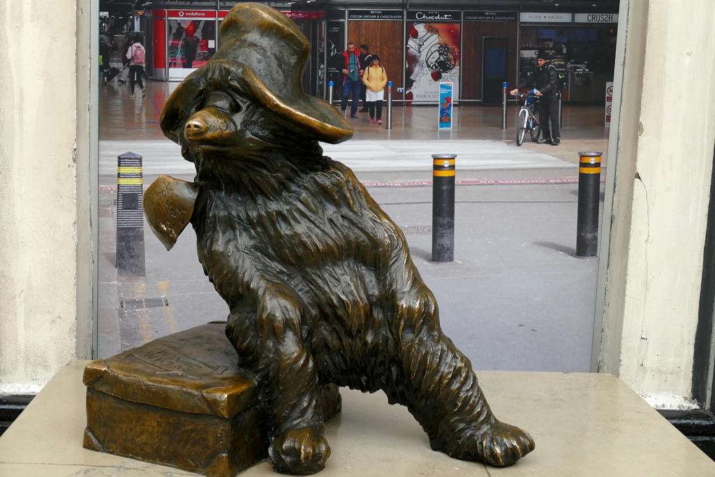 Sculpture of Paddington Bear.