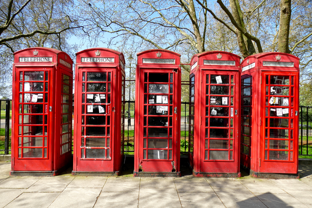 Phone booths in London