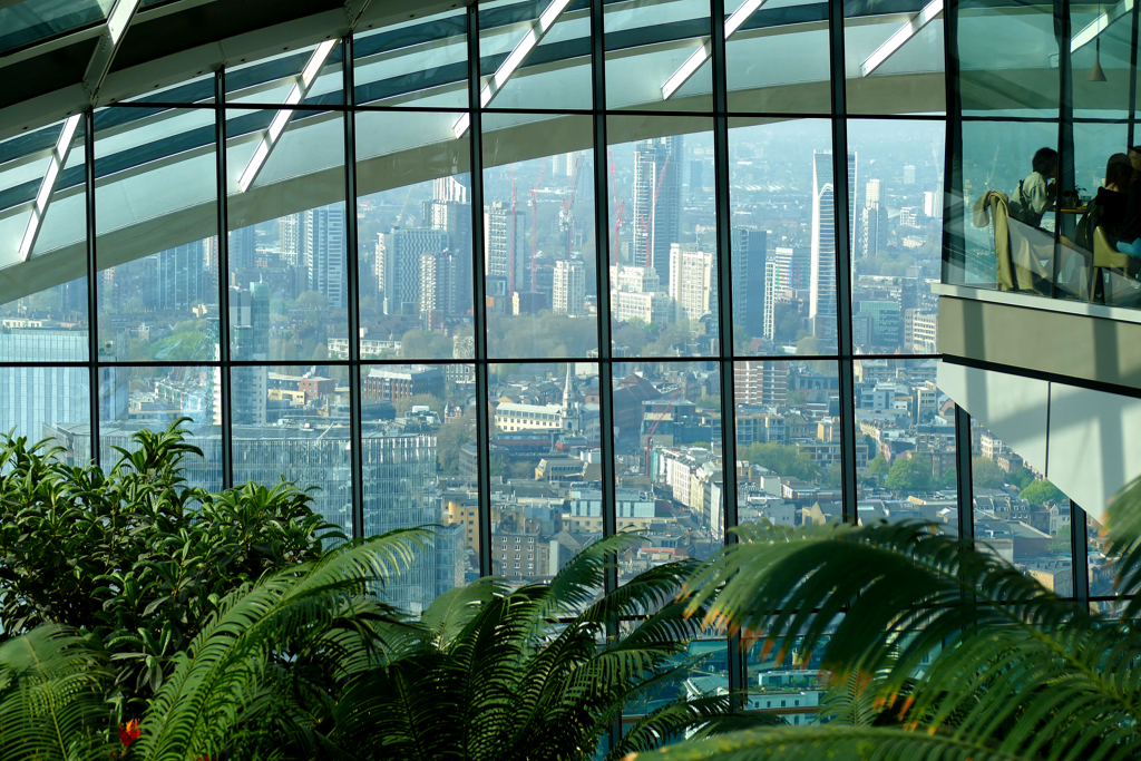 The great view of London's south banks from the Sky Garden.