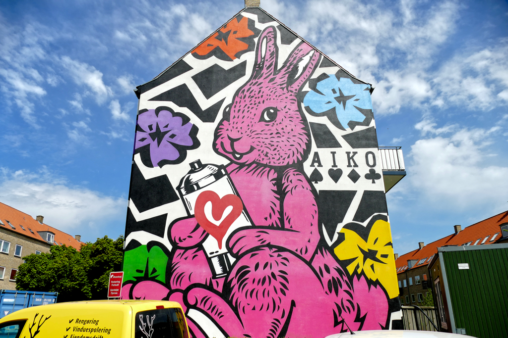 Aiko at Open Air Gavl Galleri where you find some of the best street art in Copenhagen