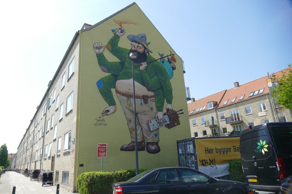 Jakob Tolstrup at Open Air Gavl Galleri where you find some of the best street art in Copenhagen