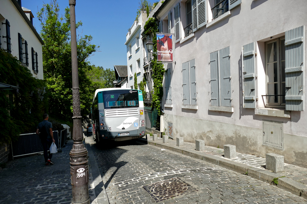 Bus in Montmartre. Paris Museum Pass Skip Lines