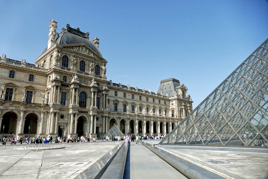 Architectural icons at the Cour du Louvre.