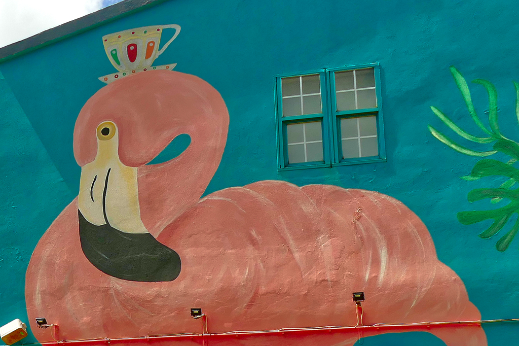 Mural by Alejandro Betancur. Street Food And Urban Art Tour Bonaire.