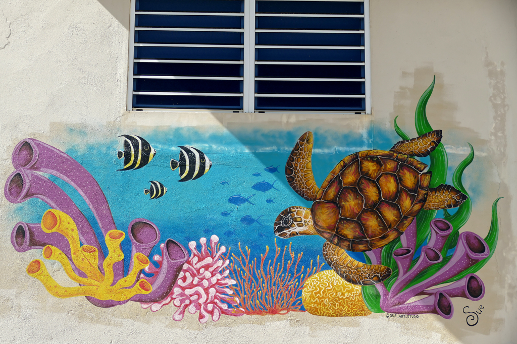 Mural by Solveig van Weingaarden. Bonaire Street Food Urban Art
