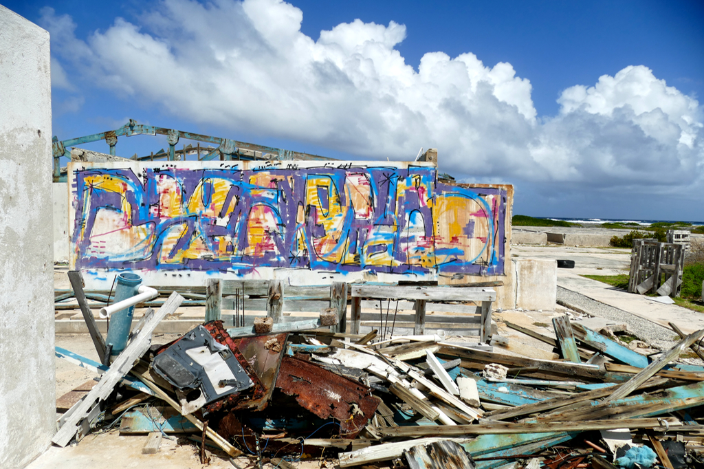 Mural at the old shrimp factory of Bonaire.