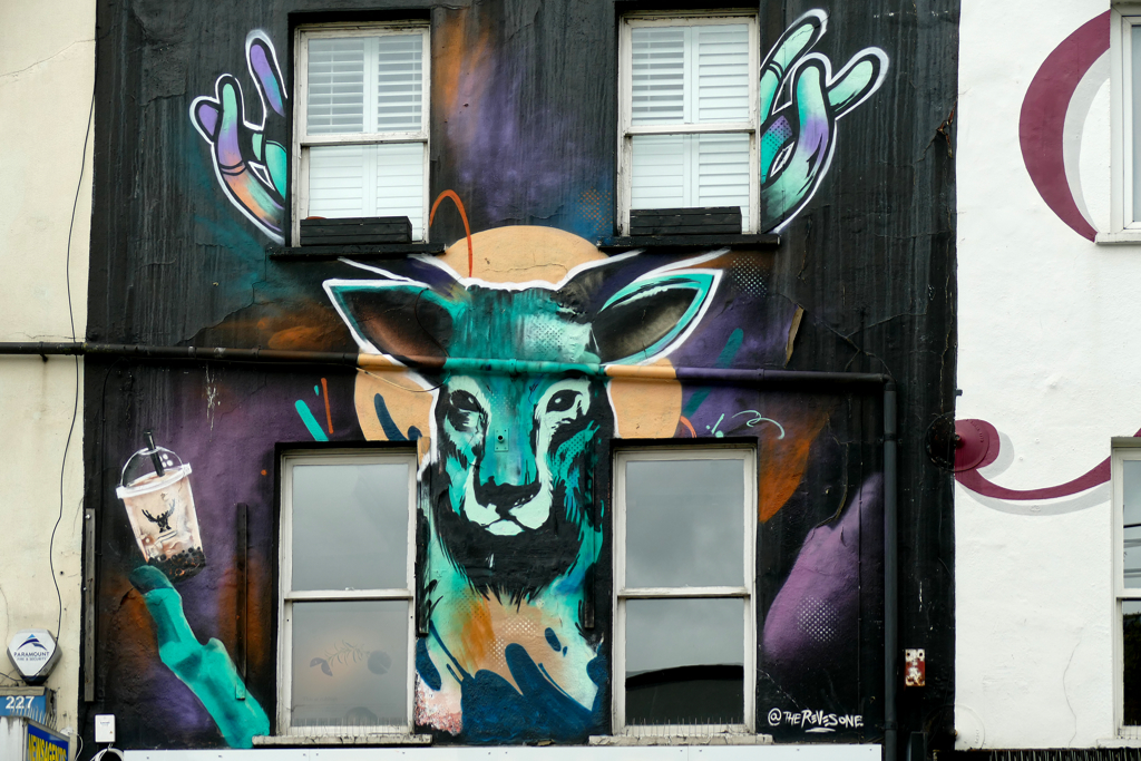 Mural by The Reves One in Camden.