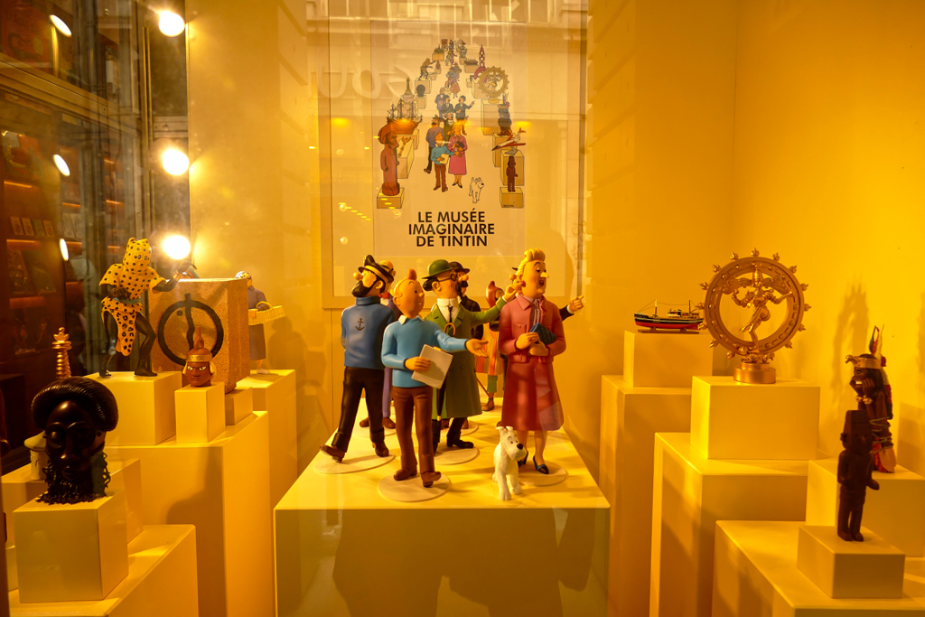 Window of La Boutique Tintin in Brussels