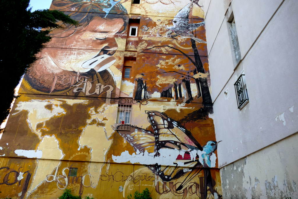 Mural by El Nino de las Pinturas, some of the best street art in the San Pablo district of Seville.