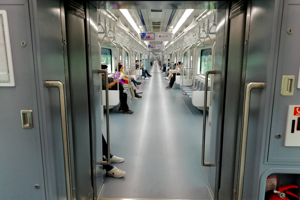 Subway carriage in Seoul.