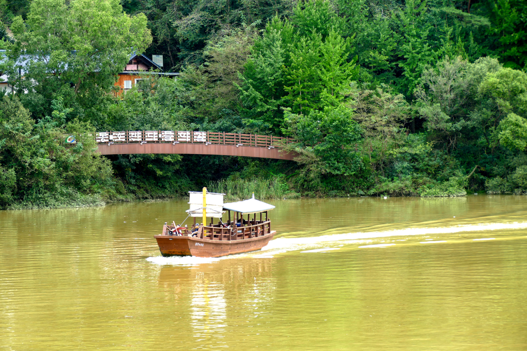 Wooden boat on the Nakong River in Andong.