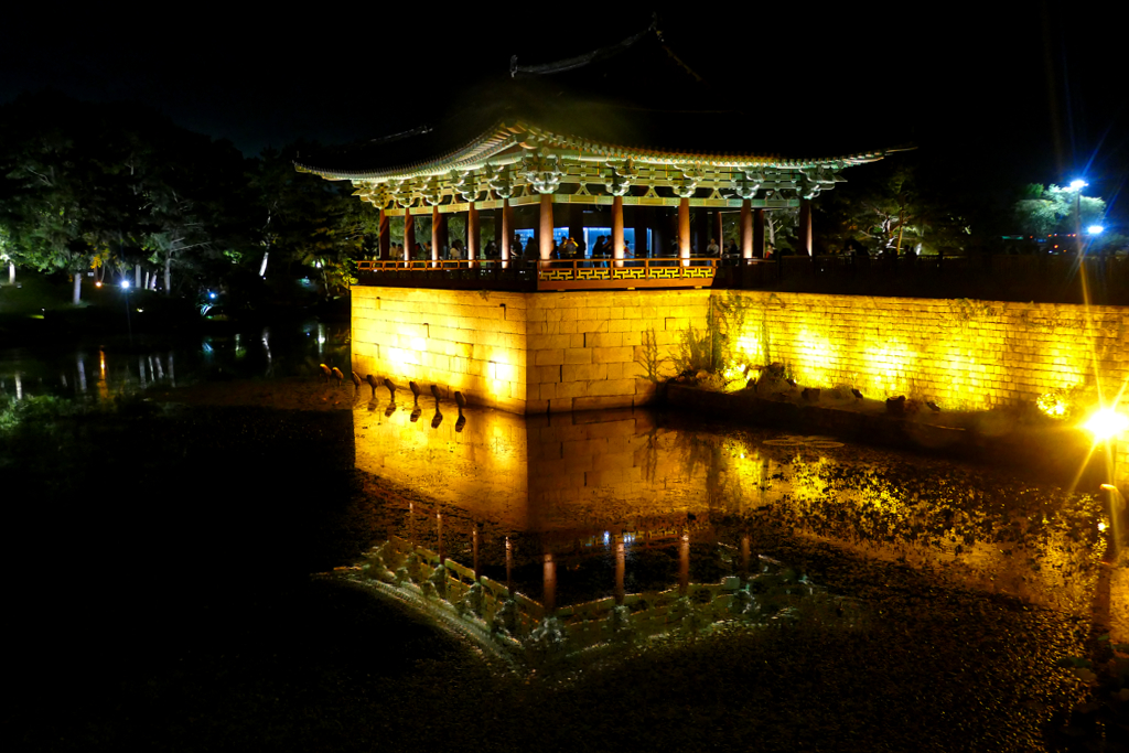 Donggung Palace and Wolji Pond at the Imperial City of Gyeongju.