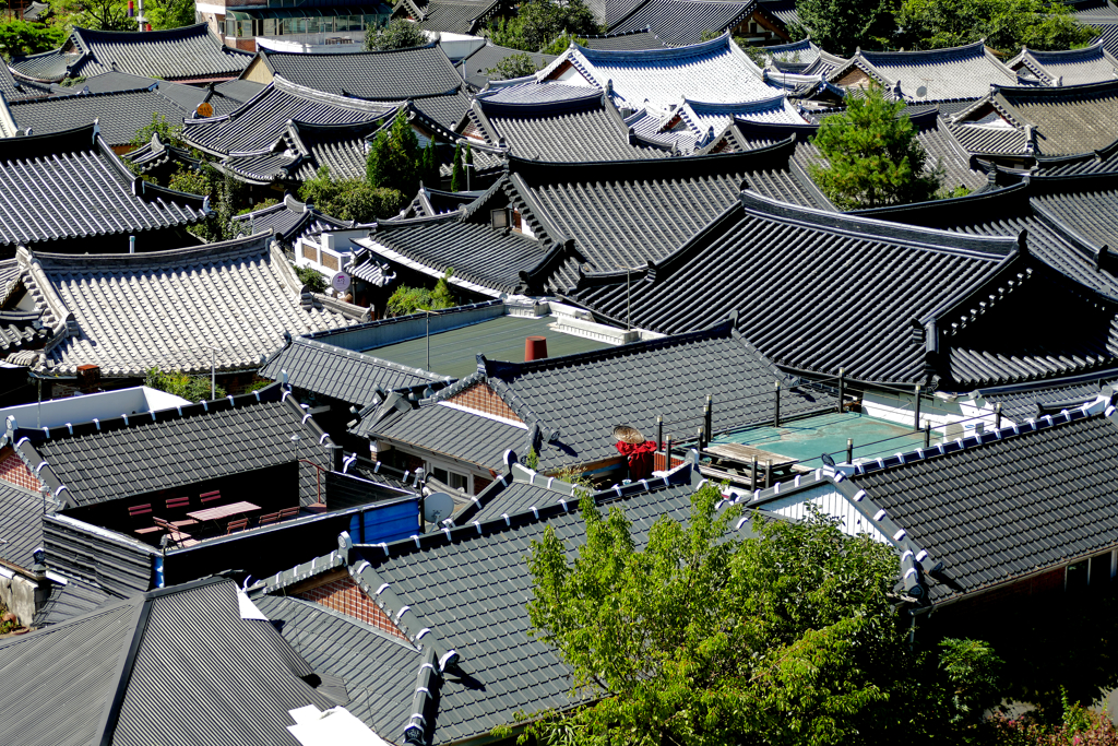 Roofs of the old town of Jeonju in Korea.