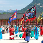 Change of the guards at the Gyeongbokgung Palace in Seoul, the capital of Korea.