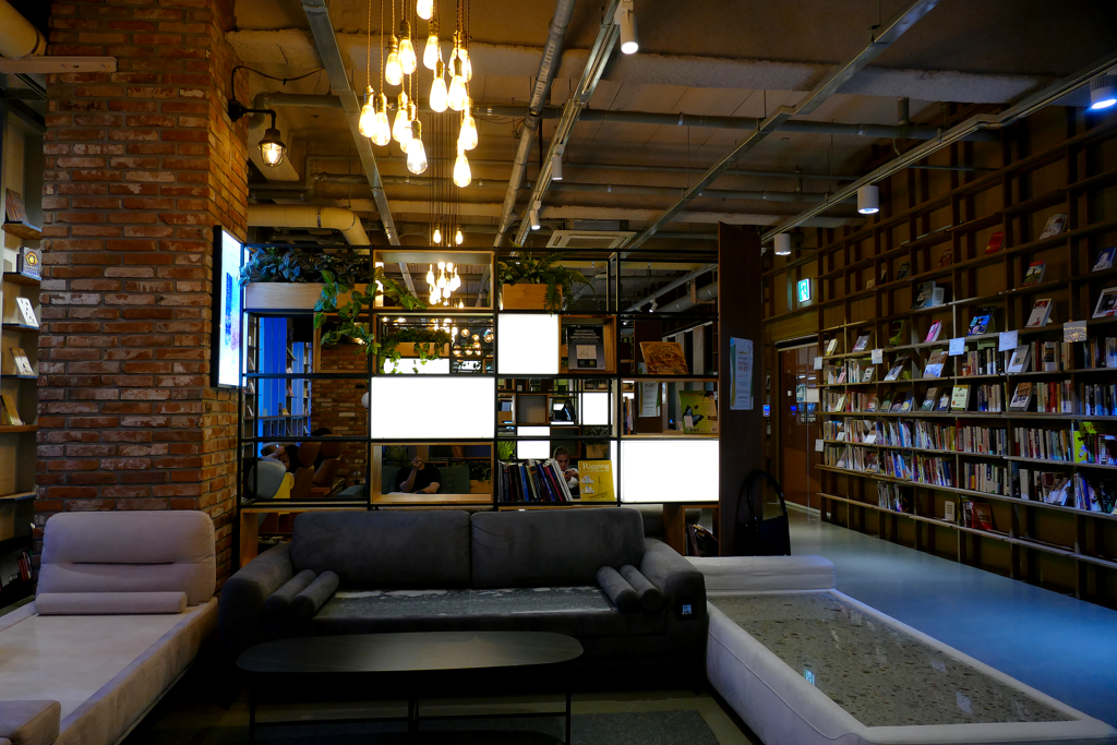 Book Park Lounge, one of the best and most beautiful bookstores in Seoul.