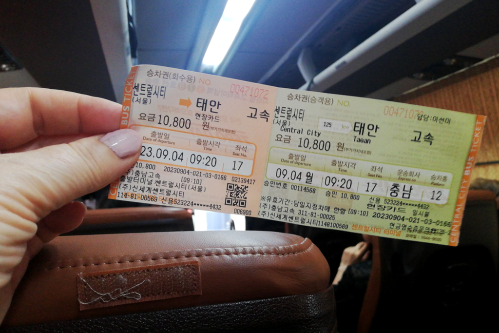 Bus ticket.