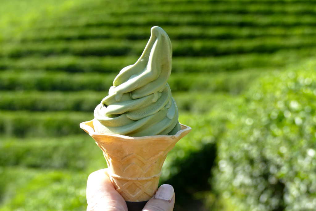 Green tea ice cream.