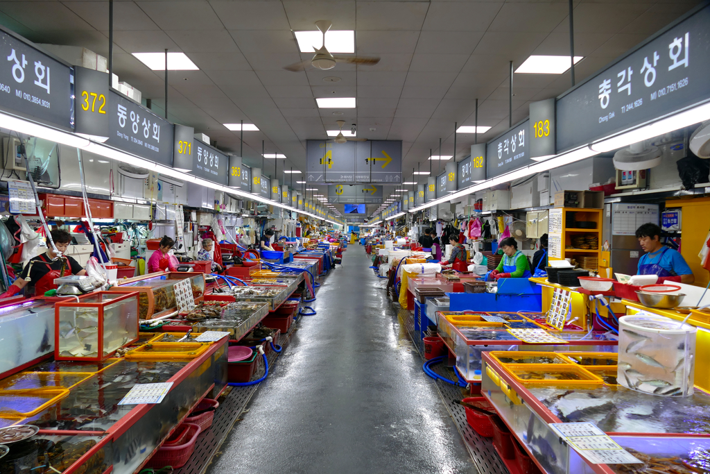 Jagalchi Fish Market in Busan.
