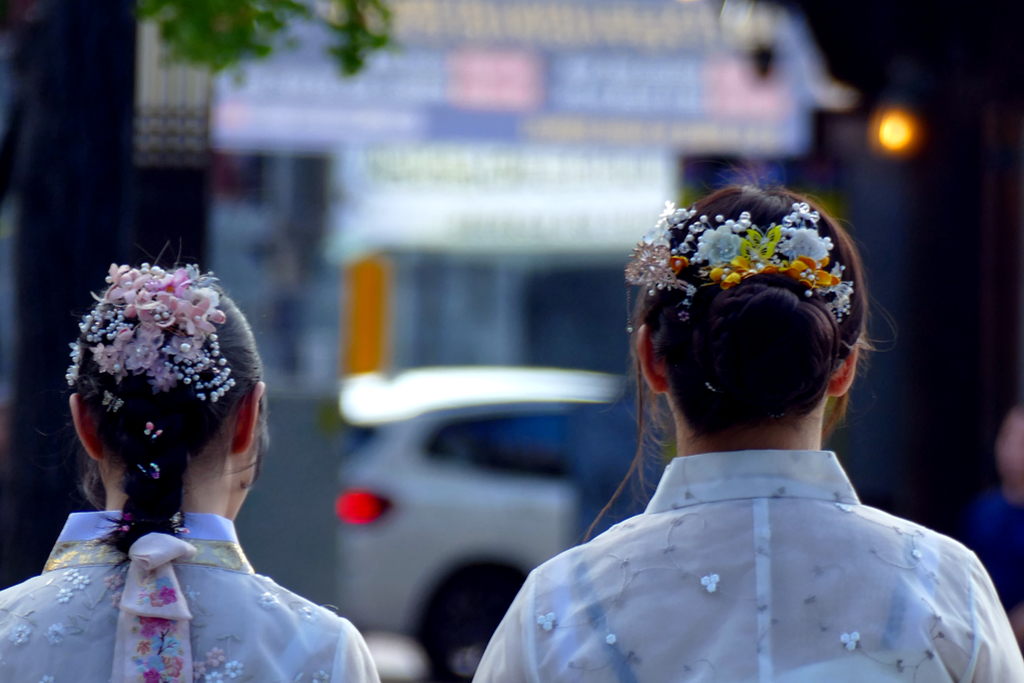 Tourists in Jeonju.