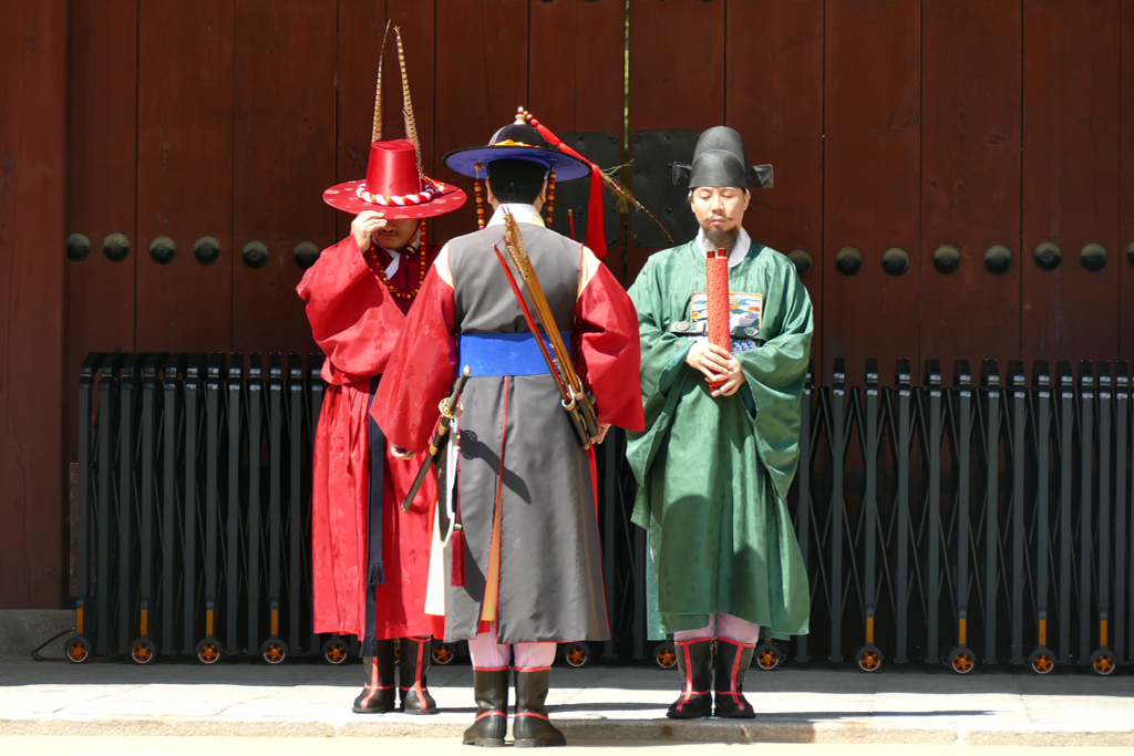 Change of the guards at the Deoksugung Palace in Seoul.