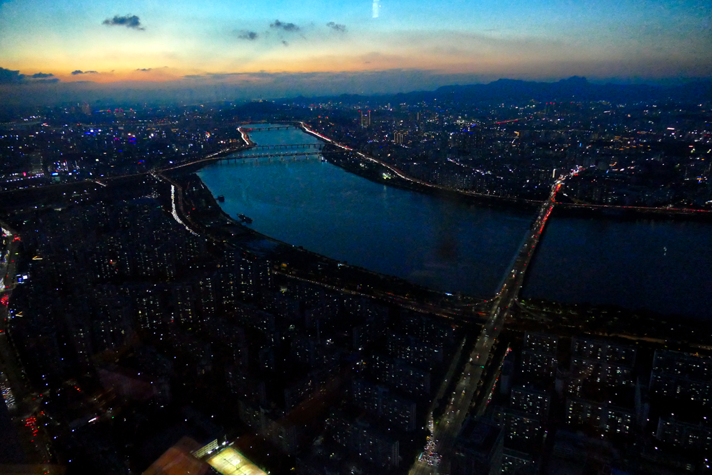 View of Seoul from the Seoul Sky at the Lotte Tower at night