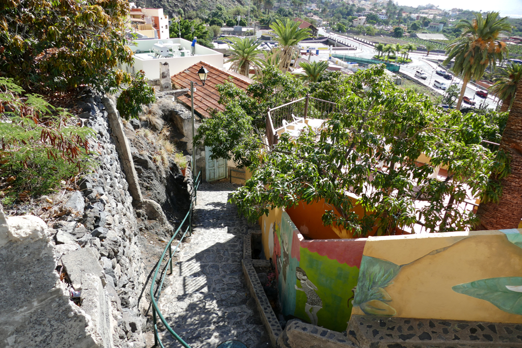 Stairs in the La Calera neighborhood of Valle Gran Rey in La Gomera.