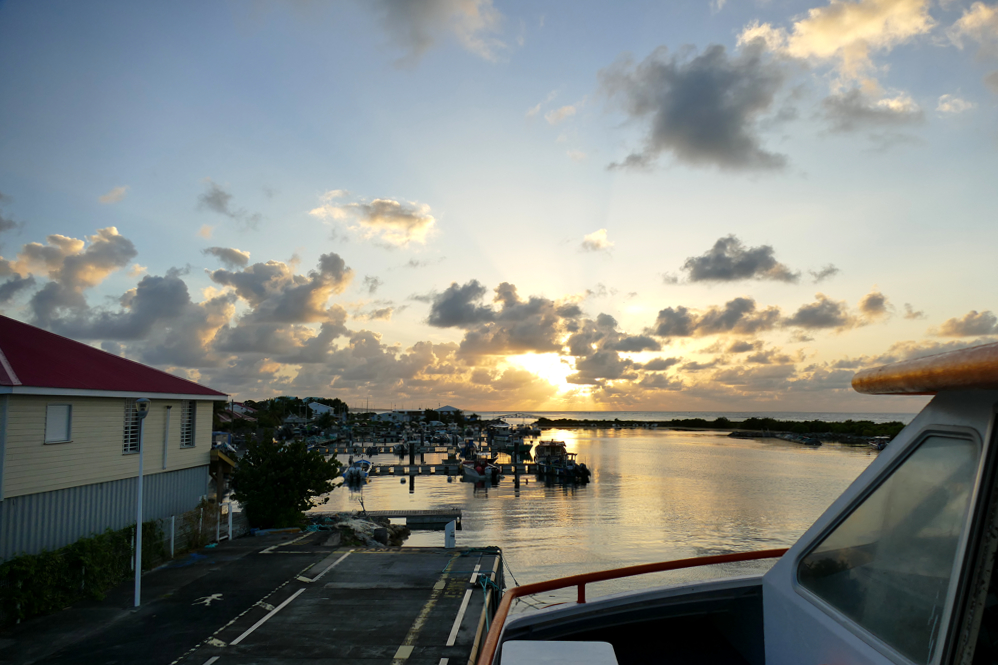 Port of Saint Francois in the early morning.
