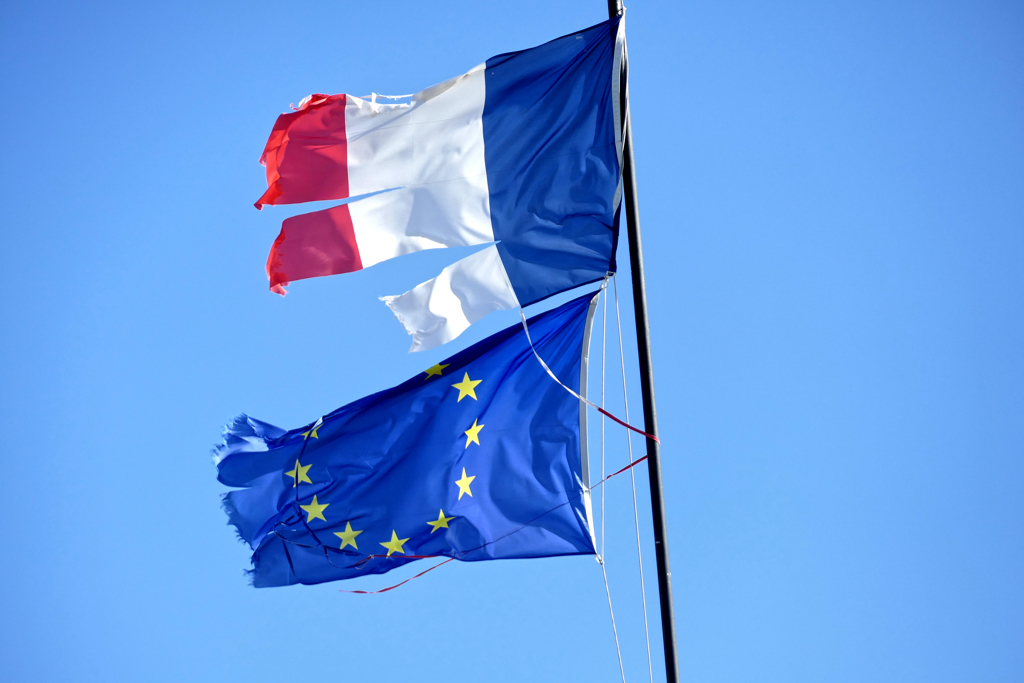 French and European Flags