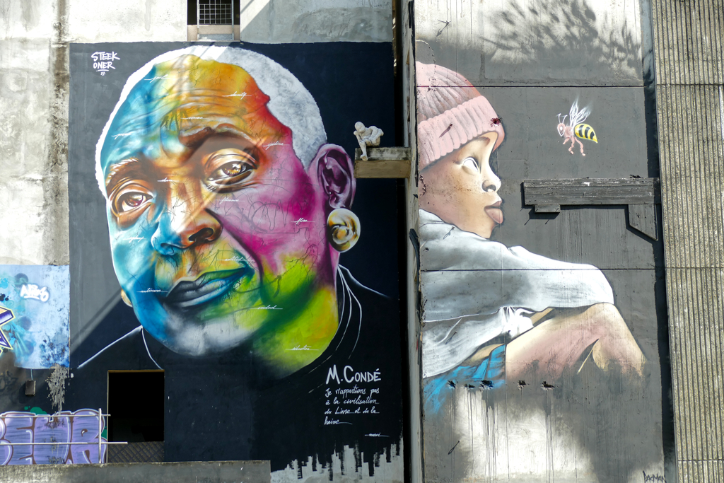 Best street art in Guadeloupe: Portrait of Maryse Condé by STEEK ONER.