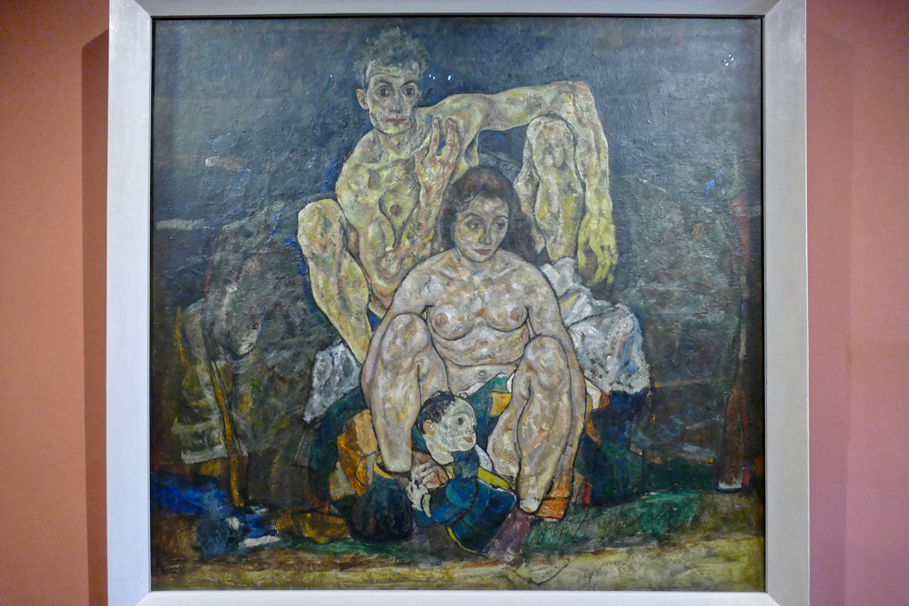 The Family, originally called the Crouching Human Couple, was one of the last oil paintings Egon Schiele created before he died of the Spanish flu in 1918.