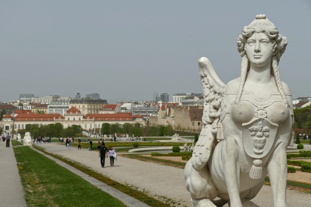 One of the many sphinxes watching over the beautiful grounds of the Belvedere.