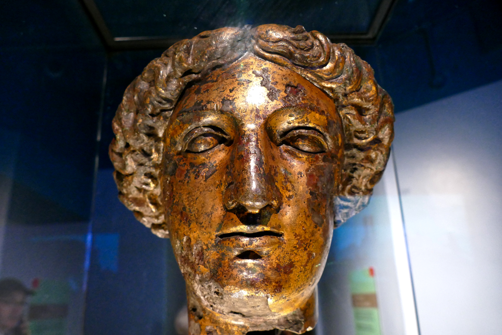 One of the most valuable finds is this bronze head, which is now on display in the Roman Baths Museum.