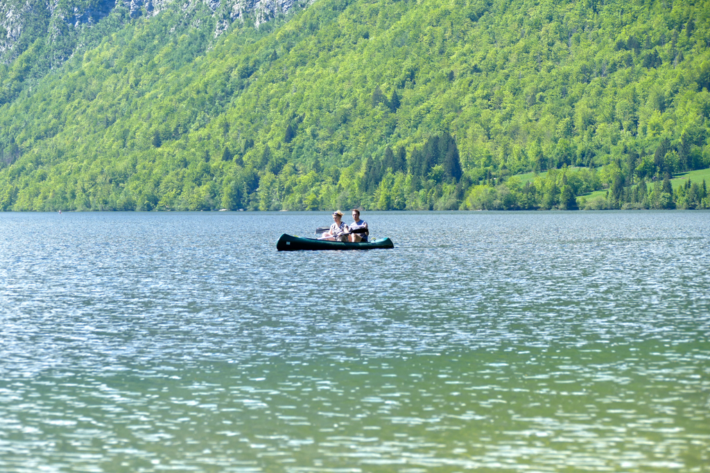 Kayaking on Lake Bohinj.