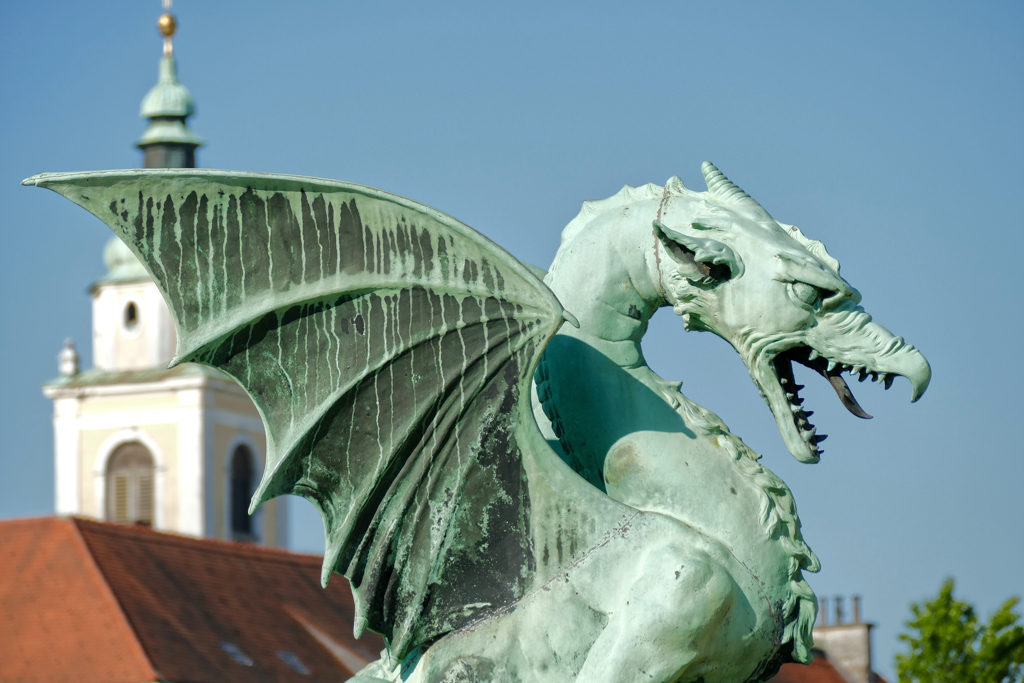 The Dragon Bridge in Ljubljana, Slovenia