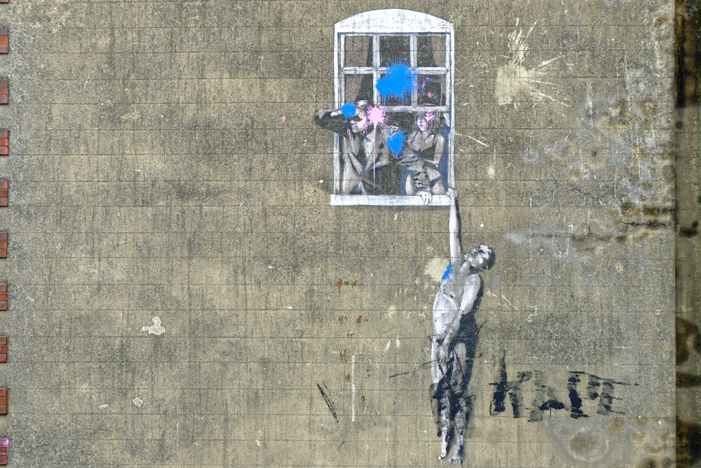 Well hung man by Banksy