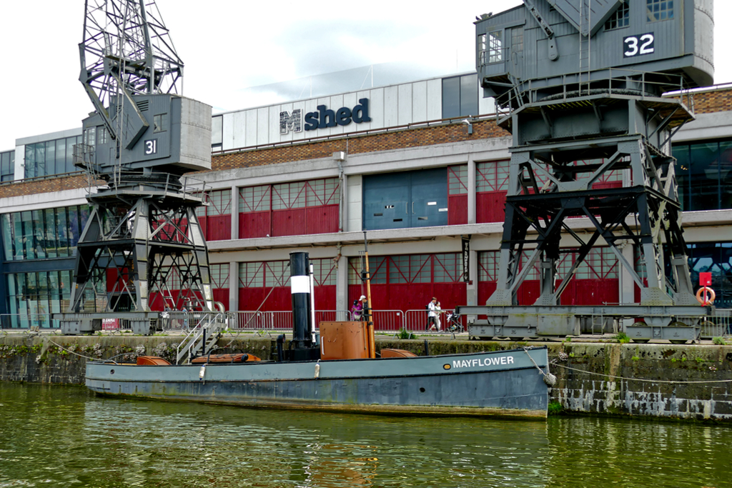 Boat in front of the M Shed Museum in Bristol.