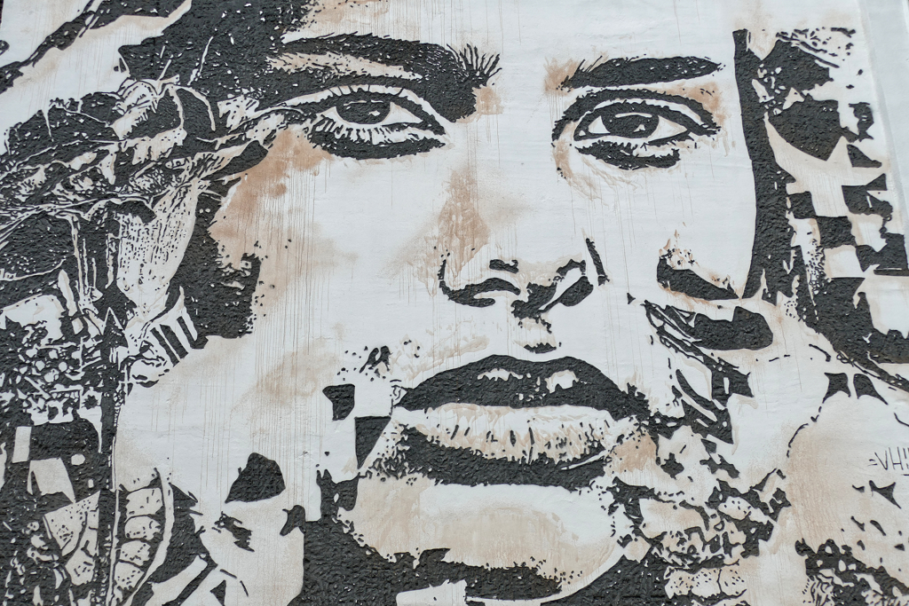 Mural by VHILS, one of the best pieces of street art in Brussels