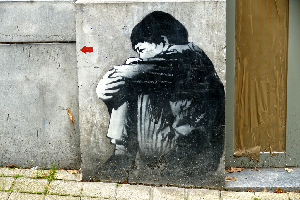 Mural by Jef Aerosol, one of the best pieces of street art in Brussels