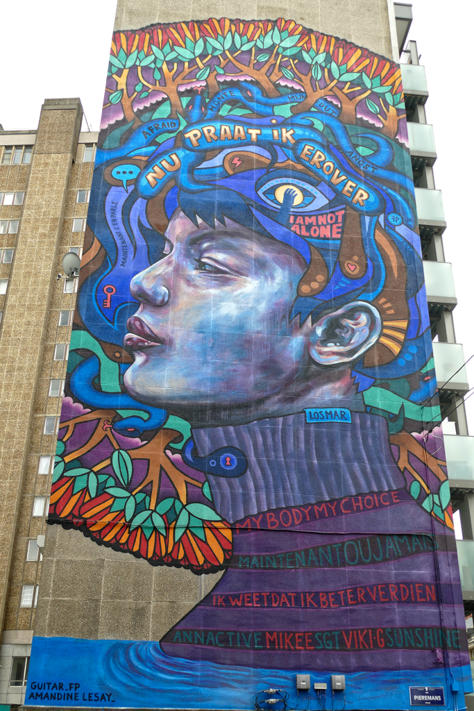 Mural by Amandine Lesay and Guillaume Desmarets in Brussels