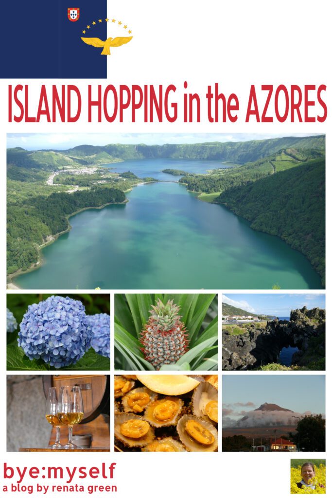 In this post, I'm telling you all about my formidable island hopping in the Azores, the proverbial Hawaii of Europe. #azores #saomiguel #graciosa #terceira #saojorge #faial #pico #portugal #europe #island #islandhopping #archipelago #volcanos #lakes #mountains #beaches #pineapple #tea #hiking #tourism #solotravel #femalesolotravel #byemyself