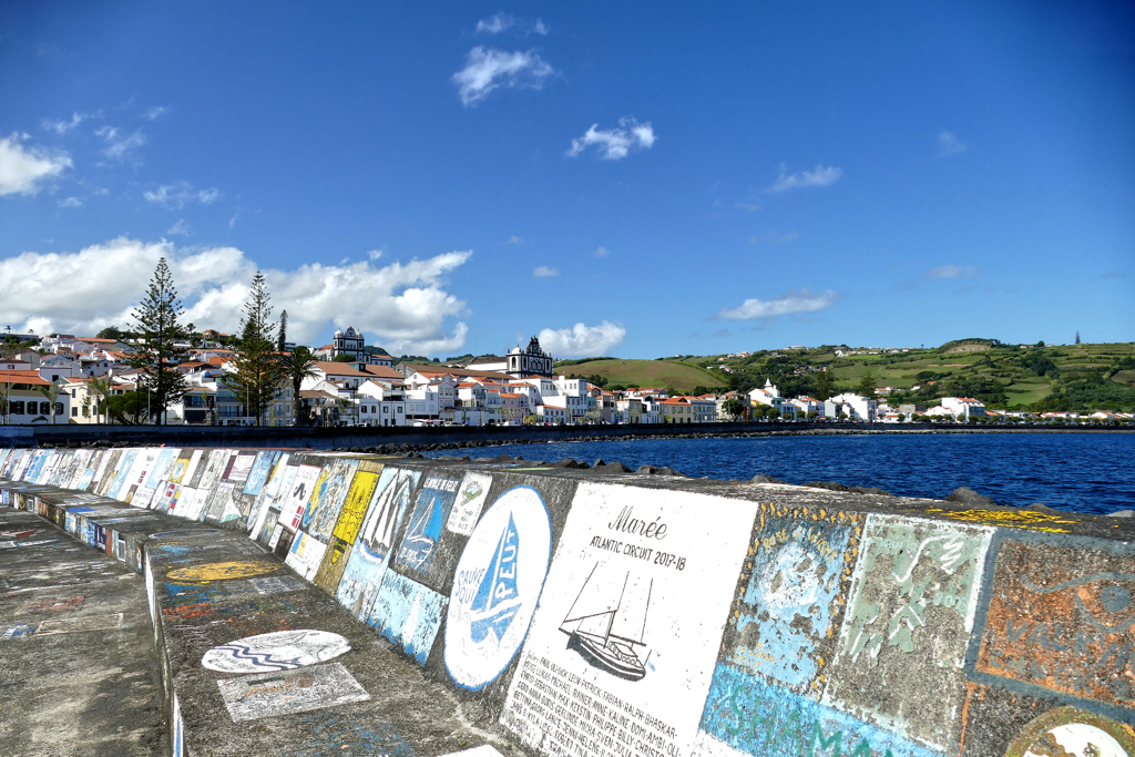 View of Horta on Faial, the most beautiful island of the Azores