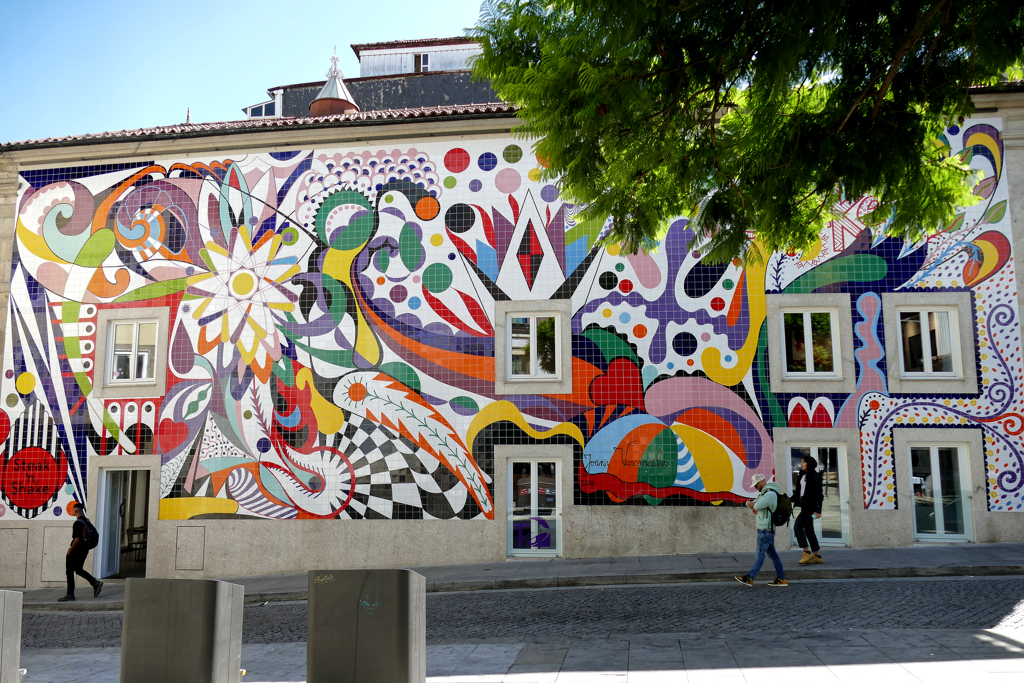 Mural by Joana Vascancoles, one of the best pieces of street art in Porto.