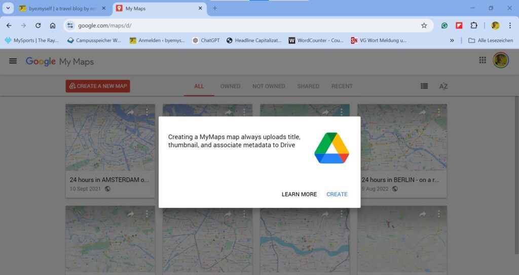 Travel Planning MyMaps: Google Maps Screenshot 2